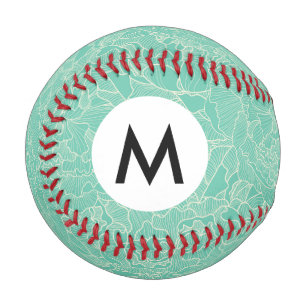 Turquoise Peony Pattern Baseball