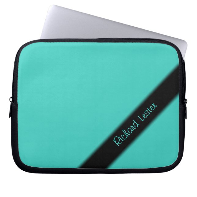 Turquoise Personal Laptop Sleeve (Front)