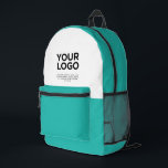 Turquoise | Personalised Business Logo and Text Printed Backpack<br><div class="desc">Turquoise | Personalised Business Logo and Text professional Printed Backpack</div>