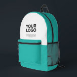 Turquoise | Personalised Business Logo and Text Printed Backpack<br><div class="desc">Turquoise | Personalised Business Logo and Text professional Printed Backpack</div>