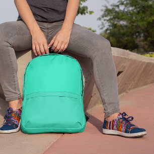 Turquoise personalised custom printed backpack