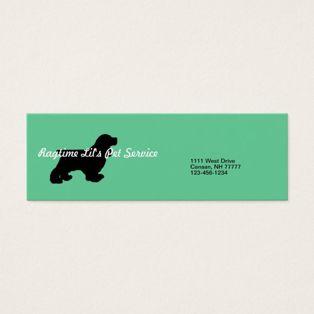 Turquoise Pet Service Business Card (Front)