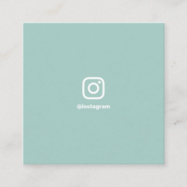 Turquoise photographer social media Instagram Calling Card (Front)