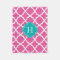 Turquoise & Pink Monogram | Fleece Blanket