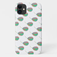 Turquoise Pink Pear Tree Leaf iPhone 11 Case