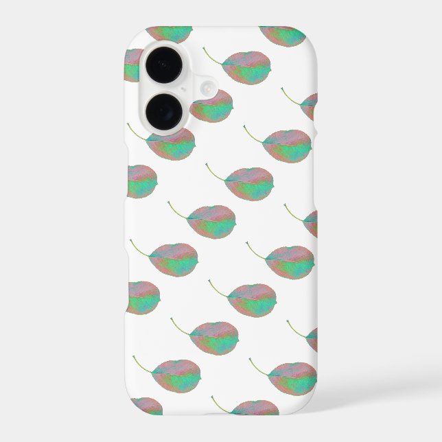 Turquoise Pink Pear Tree Leaf iPhone 11 Case (Back)