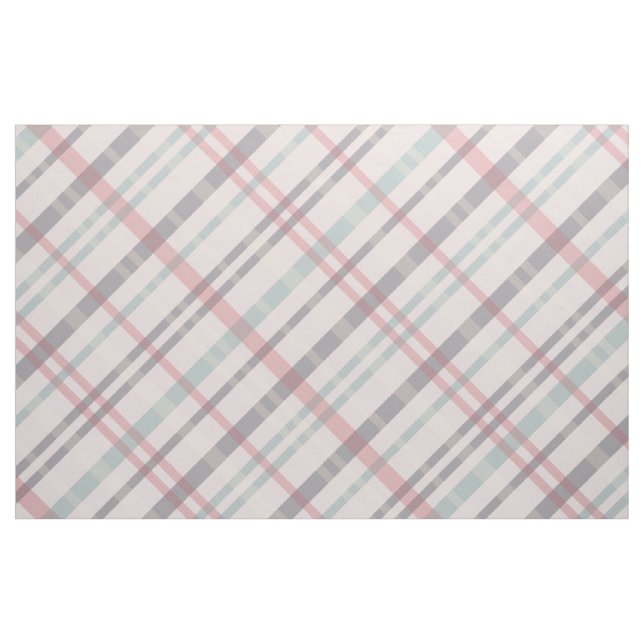 turquoise pink purple plaid pattern fabric (Fat Quarter)