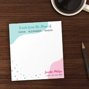 Turquoise Pink Stars A Note From the Mum of