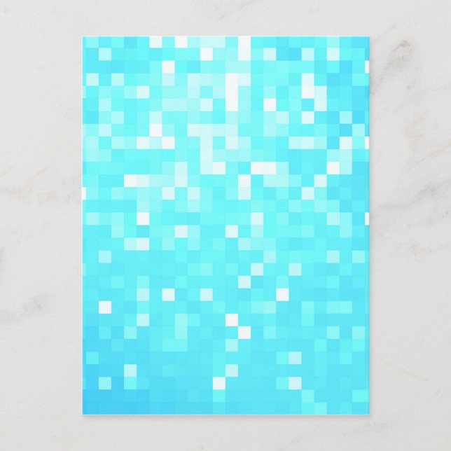 Turquoise Pixel Sparkle Postcard (Front)