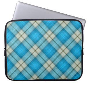 Turquoise Plaid Pattern Laptop Sleeve