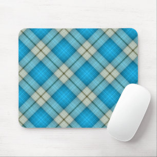 Turquoise Plaid Pattern Mouse Pad