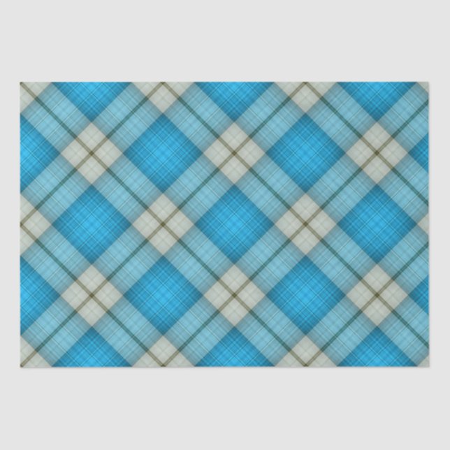 Turquoise Plaid Tissue Paper (Front)