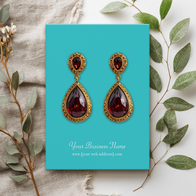 Turquoise Plain Simple Custom Earring Card (Creator Uploaded)