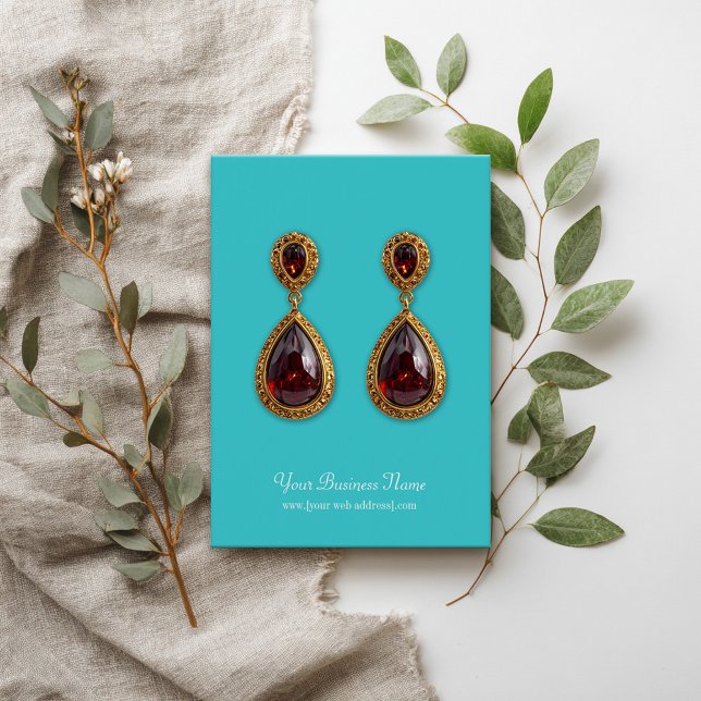 Turquoise Plain Simple Custom Earring Card (Creator Uploaded)