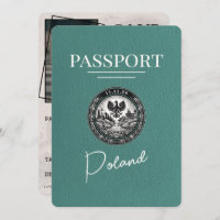 Turquoise Poland Passport Save The Date