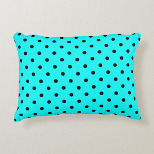 Turquoise polka dot background decorative cushion