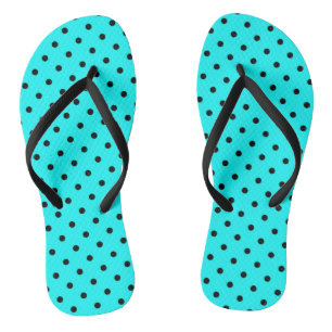 Turquoise polka dot background jandals