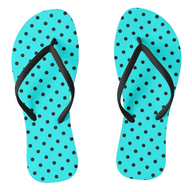 Turquoise polka dot background jandals (Footbed)