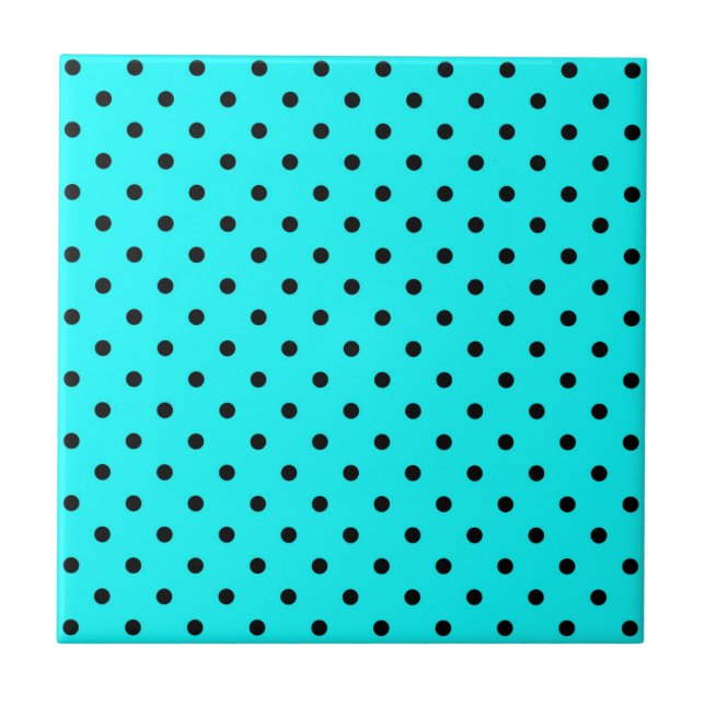 Turquoise polka dot background tile (Front)