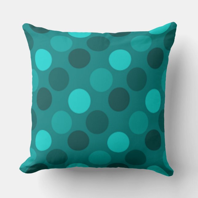Turquoise Polka Dot Cushion (Front)