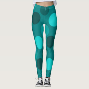 Turquoise Polka Dot Leggings