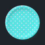 Turquoise polka dot modern glamour paper plate<br><div class="desc">Turquoise polka dot modern glamour fashion paper plates. Personalise it by adding your own name or other text to it. See my store for more items with this image. If you are seeing a design that is not available on your desired product, please do not hesitate to contact me through...</div>