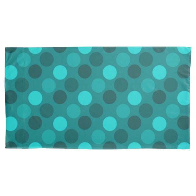 Turquoise Polka Dot Pillowcase (Front)