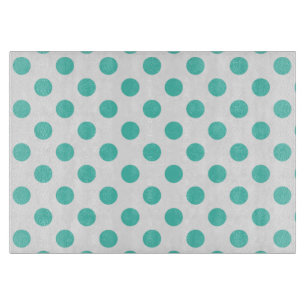 Turquoise polka dots cutting board
