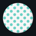 Turquoise polka dots magnet<br><div class="desc">Turquoise polka dots on white background</div>