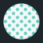 Turquoise polka dots magnet<br><div class="desc">Turquoise polka dots on white background</div>