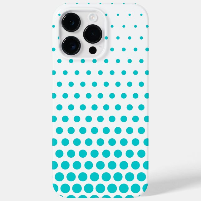 Turquoise Polka Dots Modern White Case-Mate iPhone Case (Back)