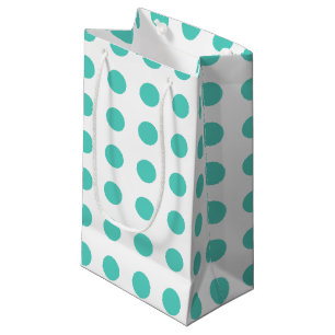 Turquoise polka dots small gift bag