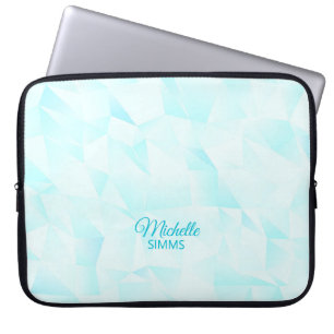 Turquoise Polygonal Pattern and Customisation Laptop Sleeve