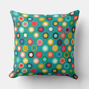 turquoise pop spot cushion