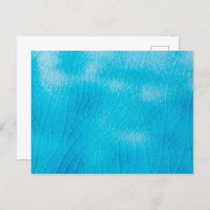 Turquoise porcelain craquelure with cracks glaze holiday postcard