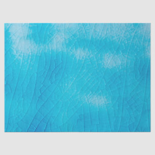 Turquoise porcelain craquelure with cracks glaze tissue paper