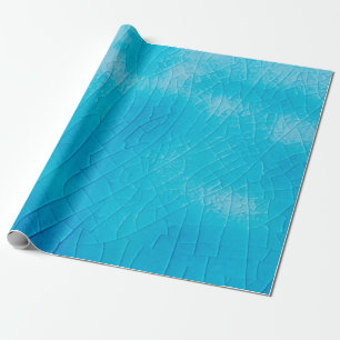 Turquoise porcelain craquelure with cracks glaze wrapping paper