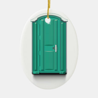 Turquoise Portable Toilet Ceramic Tree Decoration