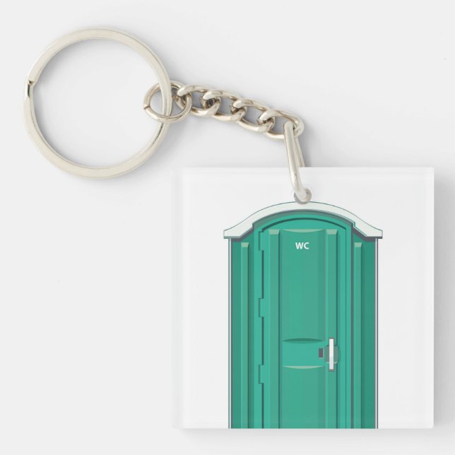 Turquoise Portable Toilet Key Ring (Front)