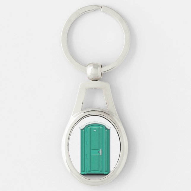 Turquoise Portable Toilet Key Ring (Front)
