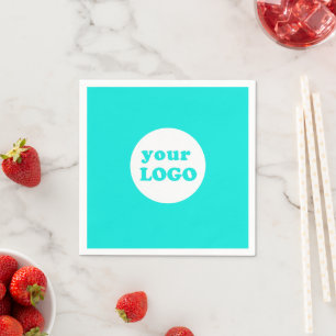 Turquoise Professional Custom Business Logo  Napkin
