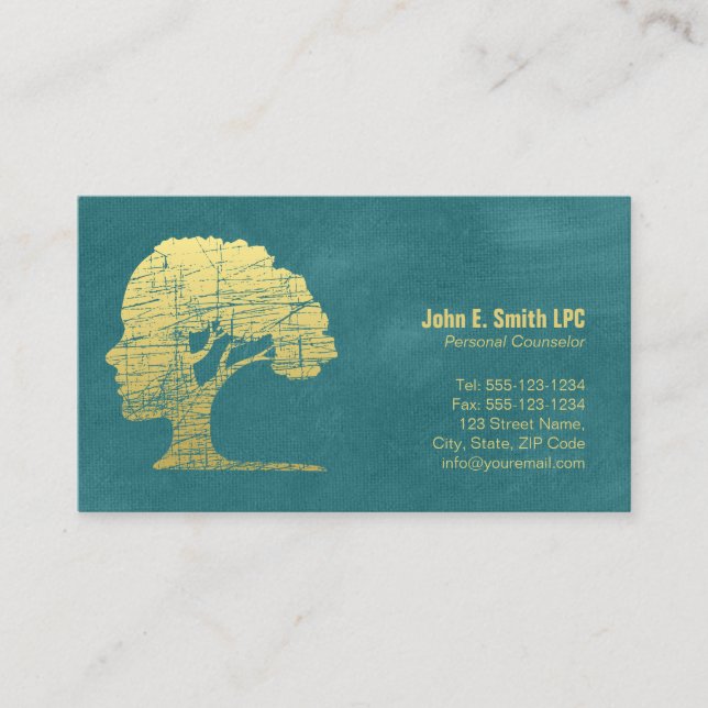 Turquoise Psychologist Counsellor Appointment Card (Front)
