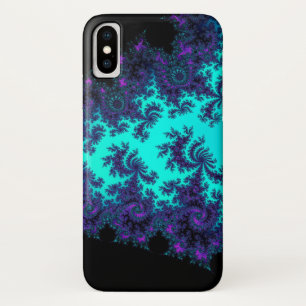 Turquoise Purple Fractal Lace  iPhone X Case