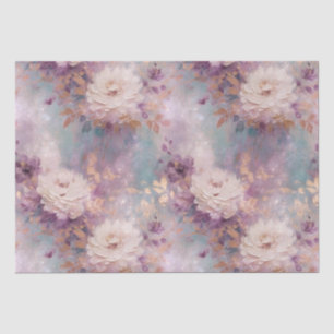 Turquoise Purple Gold White Floral Tissue Paper