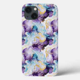 Turquoise & Purple Marble iPhone 13 Case