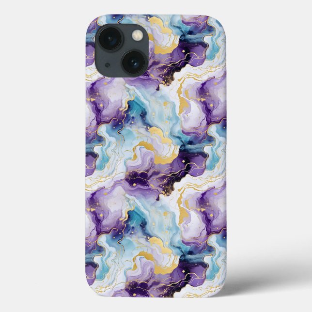Turquoise & Purple Marble Case-Mate iPhone Case (Back)