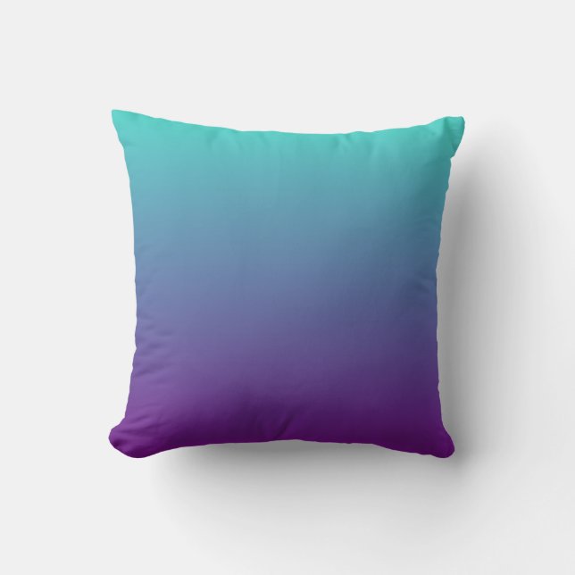 Turquoise Purple Ombre Cushion (Front)