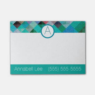 Turquoise Quilty Post-it Notes