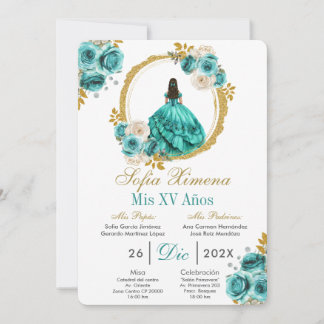 Turquoise Quinceañera Invitation