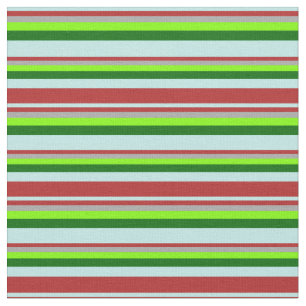 Turquoise, Red, Dark Grey, Chartreuse & Dark Green Fabric